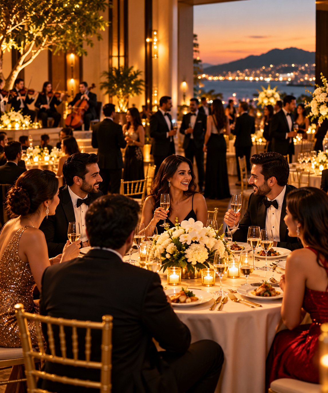 Elegant black-tie gala dinner